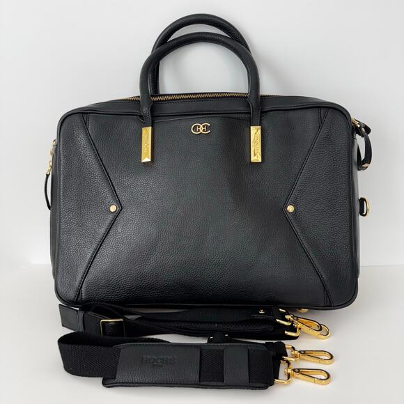 Hoche Paris ElleSwitch Leather Bag 3-in-1 Convertible Black Womens Travel Laptop - Picture 5 of 16